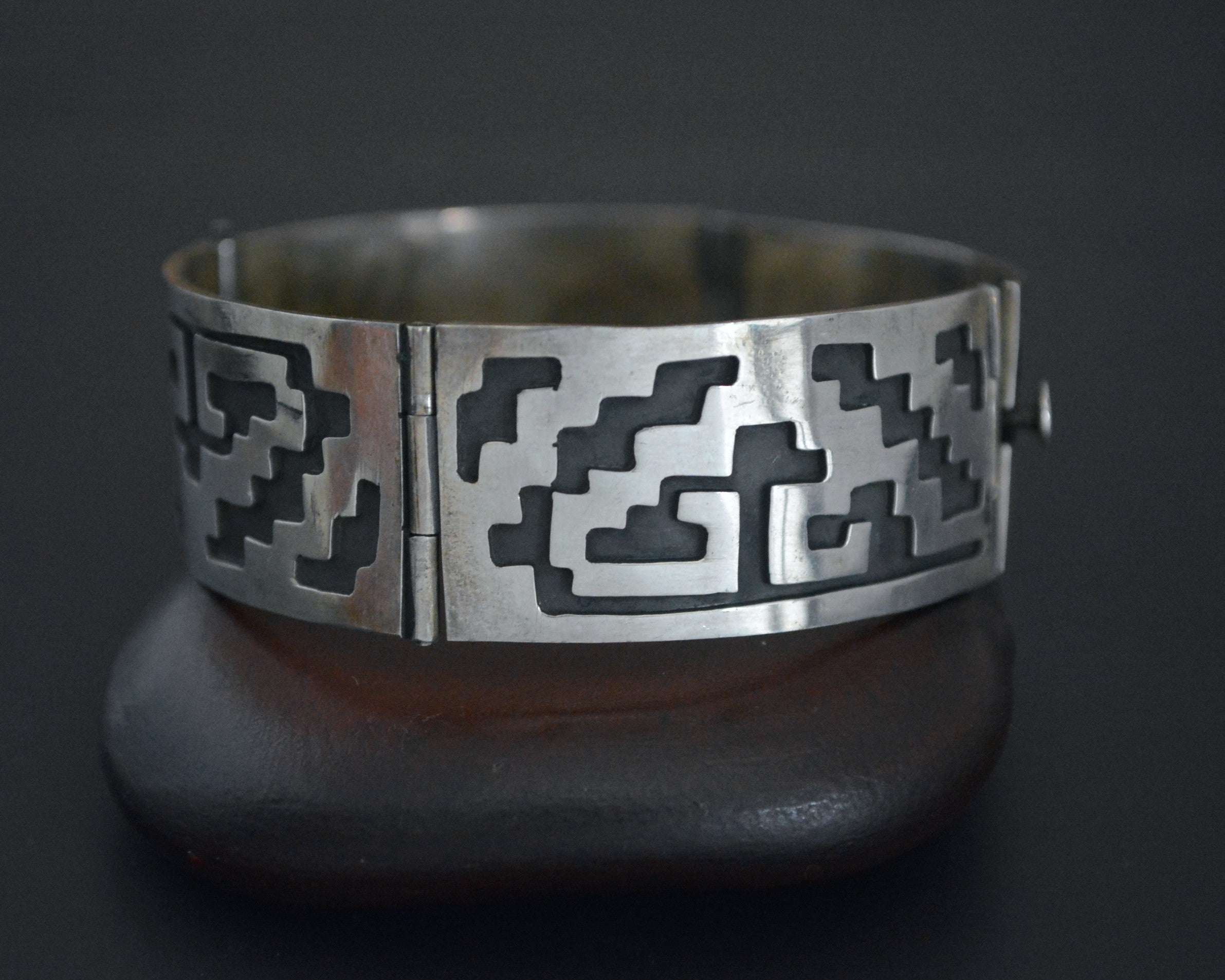 Mexican Taxco Link  Cuff Bracelet