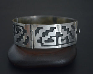 Mexican Taxco Link  Cuff Bracelet