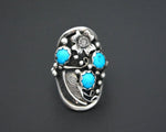 Navajo Turquoise Feather Ring - Size 6