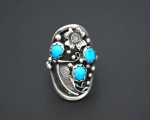 Navajo Turquoise Feather Ring - Size 6
