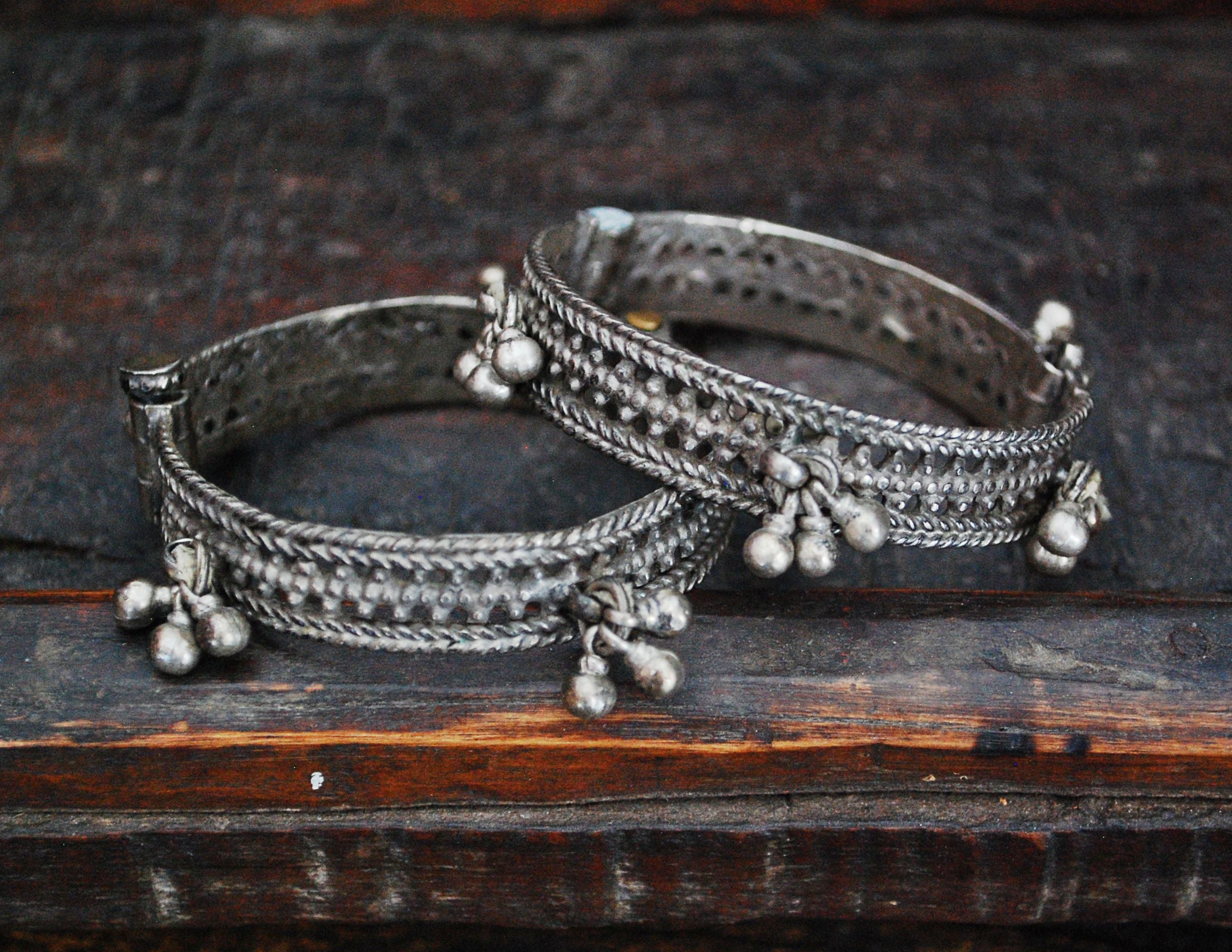 Rajasthani Bangle Bracelet with Bells - Set of Two