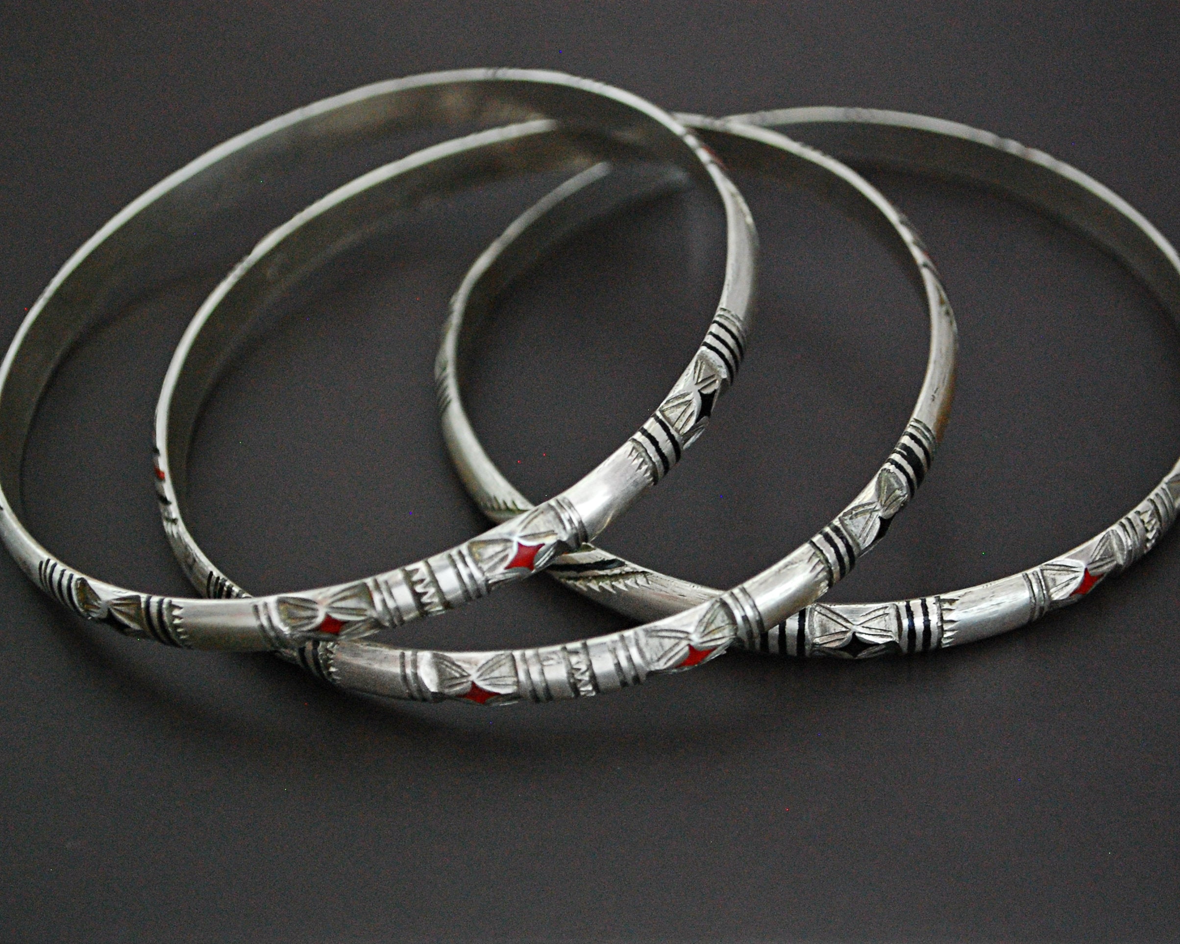 Berber Silver Enamel Bracelet - TRIO