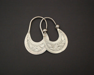 Tuareg Hoop Earrings with Carvings