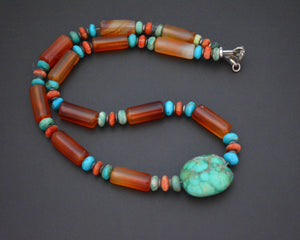 Ethnic Agate and Turquoise Necklace