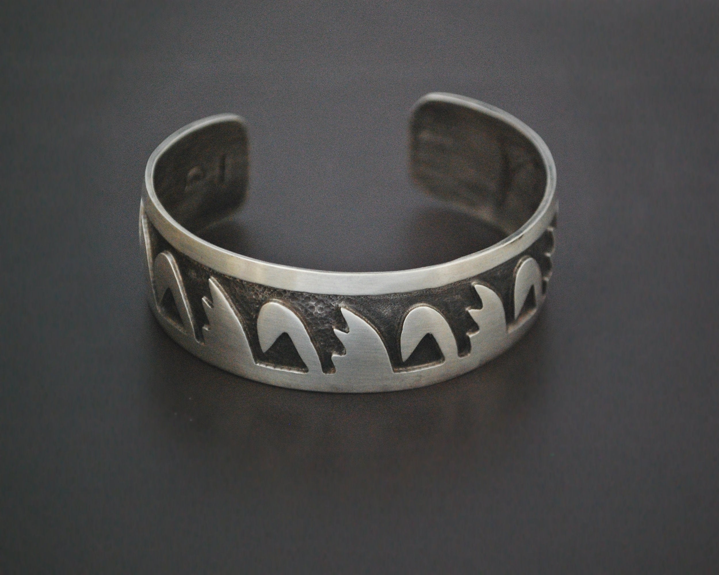 Native American Hopi Cuff Bracelet - Signed