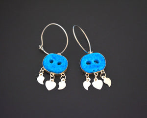 Assyrian Blue Glass Evil Eye Earrings - Reyyan Earrings - Hercai Earrings
