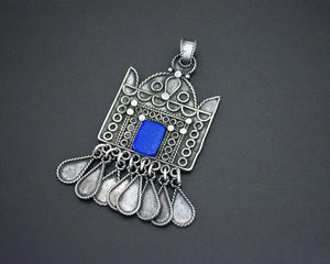 Ethnic Lapis Lazuli Pendant with Dangles