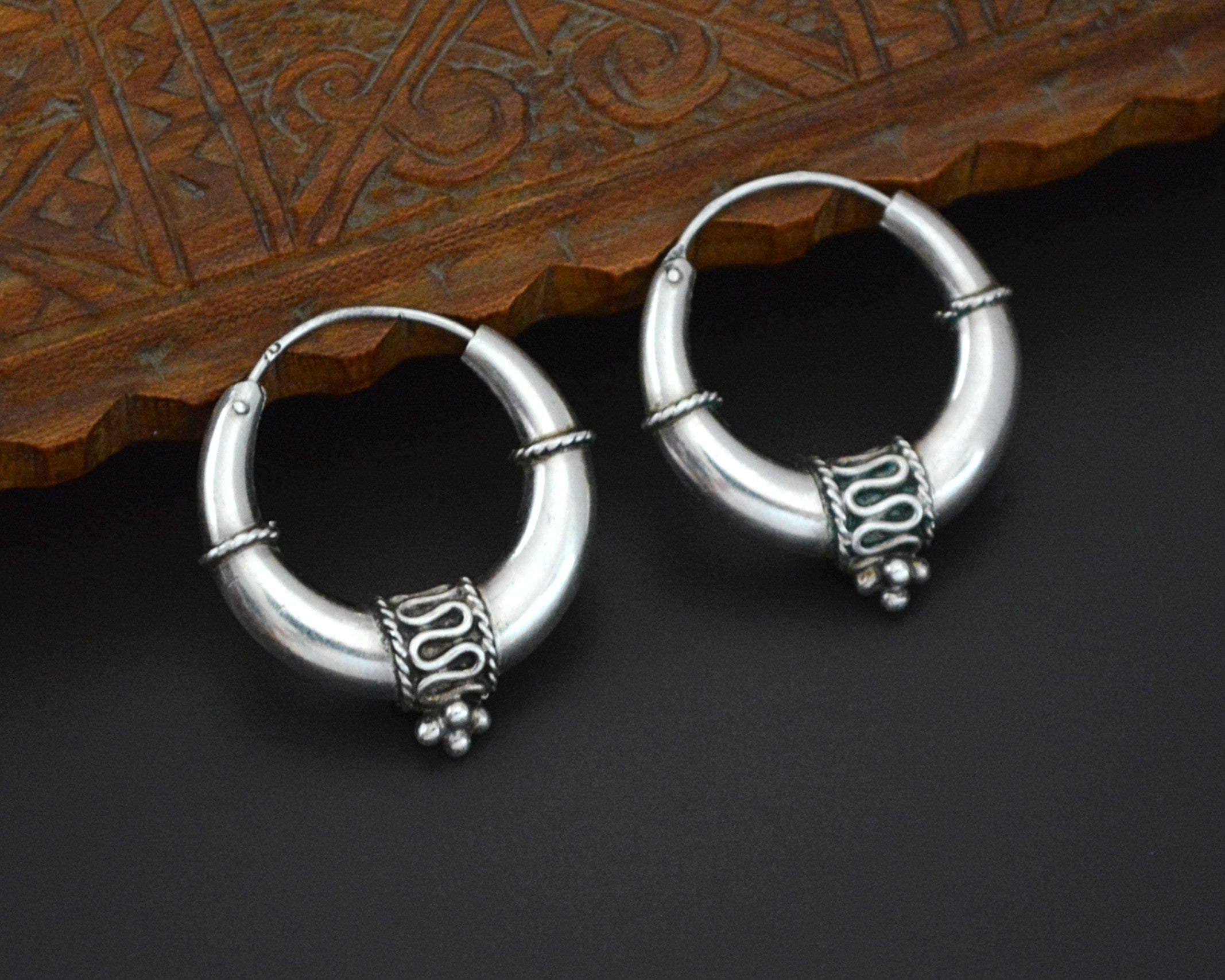 Ethnic Hoop Earrings from India - MEDIUM