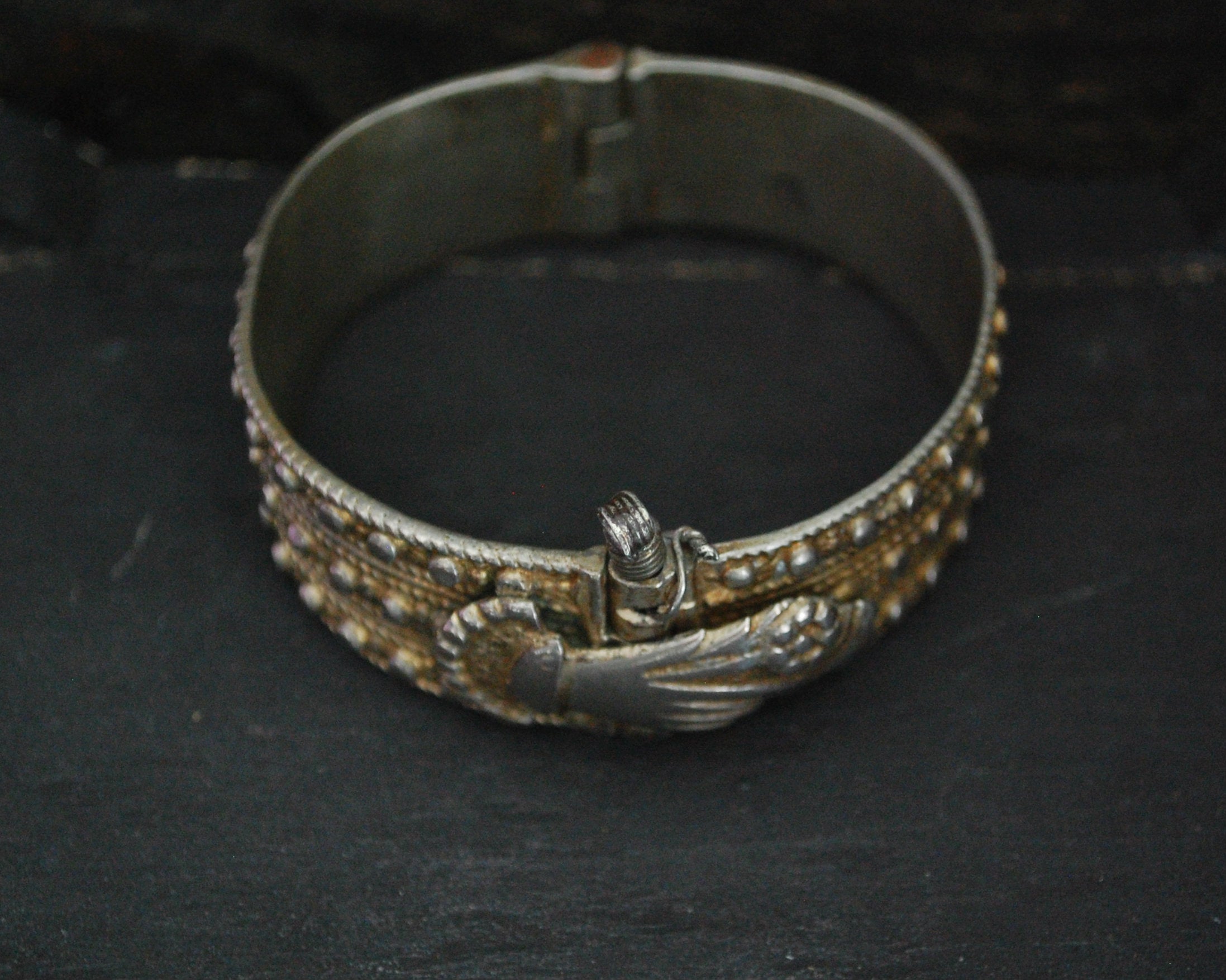 Old Palestinian Silver and Gilded Bracelet