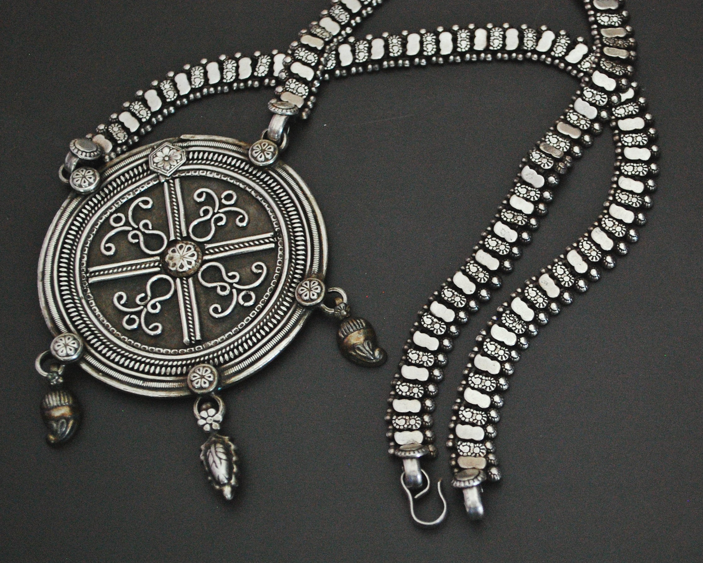 Huge Rajasthani Silver Necklace with Amulet