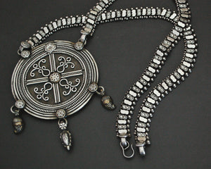 Huge Rajasthani Silver Necklace with Amulet
