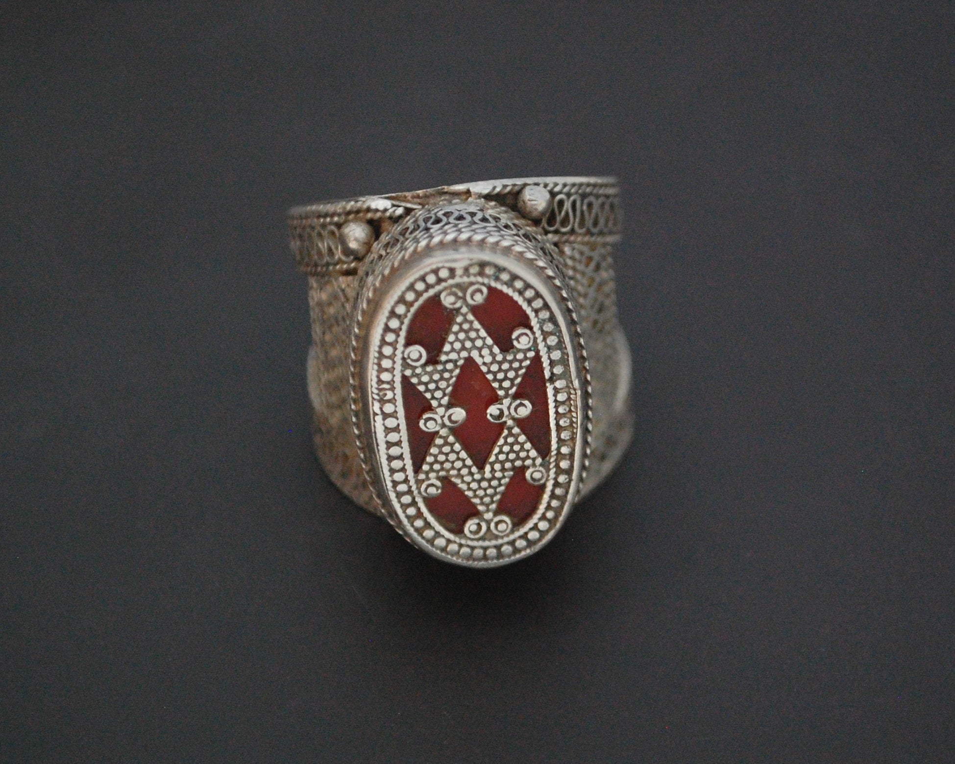 Vintage Kazakh Silver Ring - Size 9.25