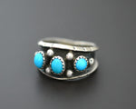 Zuni Turquoise Band Ring - Size 8 - Signed