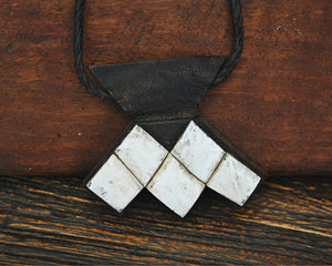 Tuareg Khomeissa Shell and Leather Amulet Pendant
