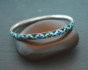 Indian Blue Enamel Bangle Bracelet - SMALL/MEDIUM