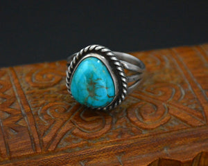 Native American Navajo Turquoise Ring - Size 5.75