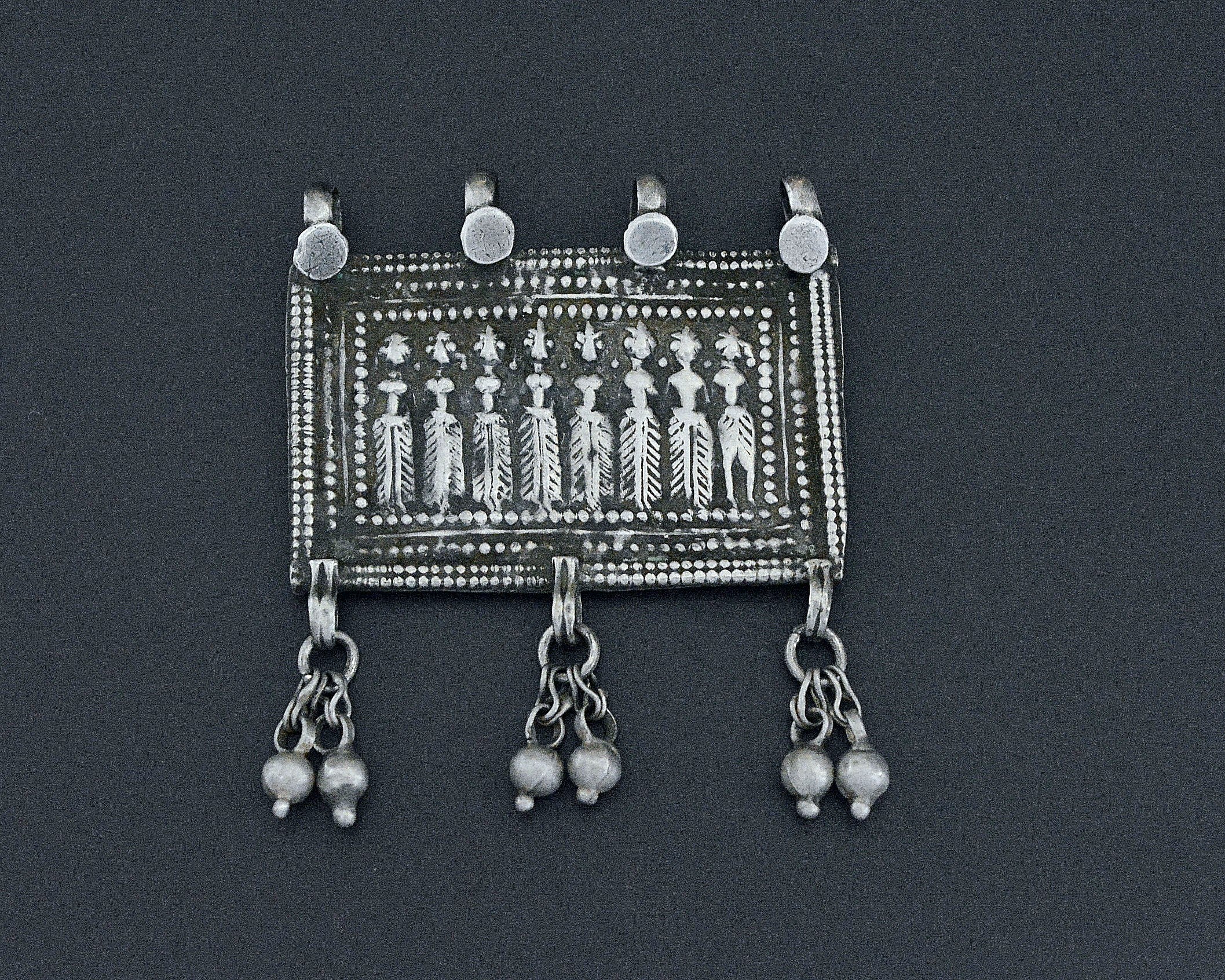 Old Hindu Amulet Sapta Matrikas with Bells