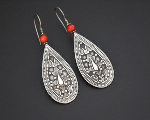 Vintage Kazakh Coral Earrings