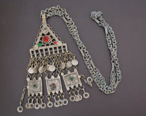 Afghani Kuchi Necklace with Glass and Tassels