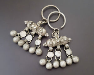 Old Yemeni Silver Hirz Earrings