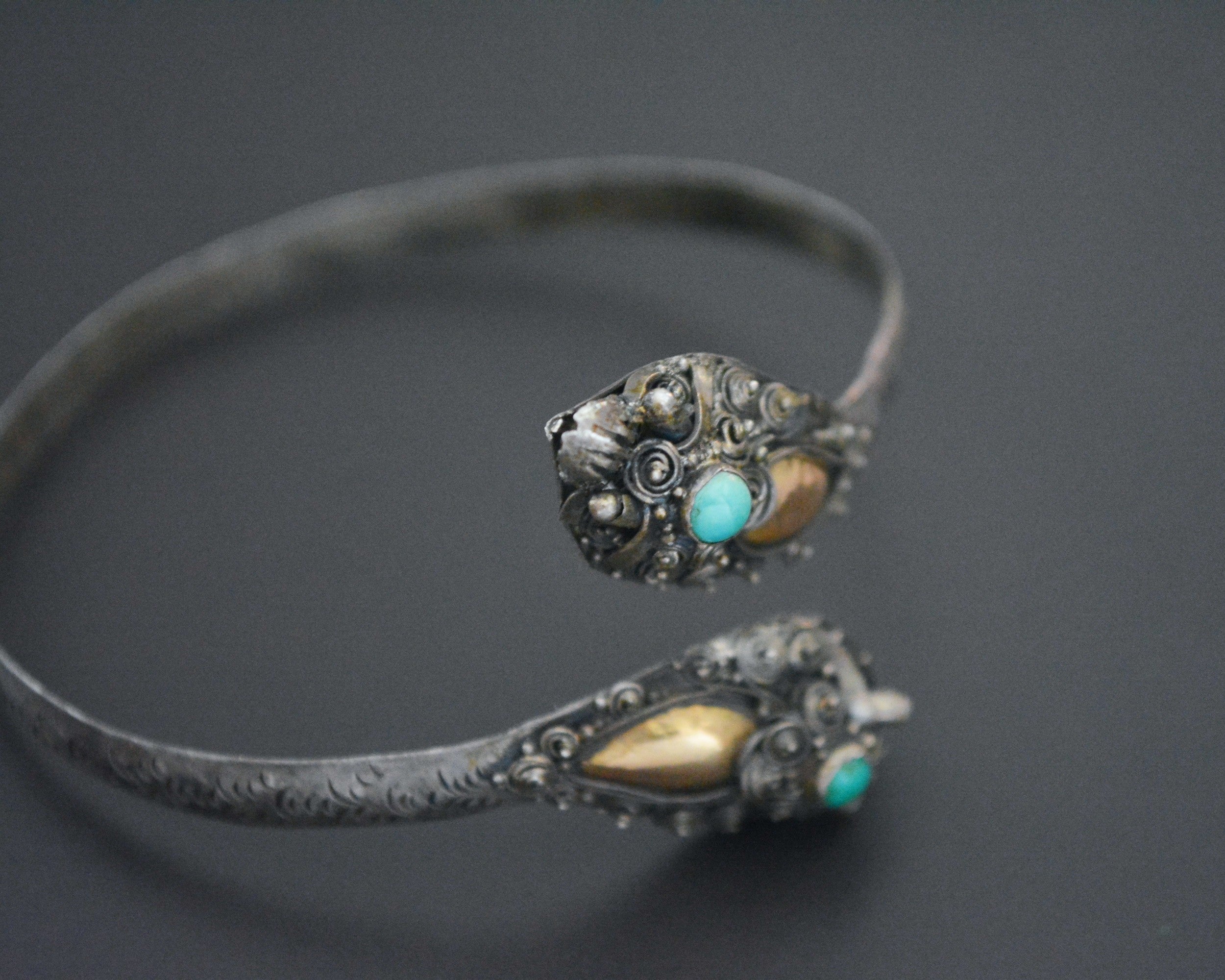 Double Dragon Turquoise Bracelet from Bali - MEDIUM SIZE