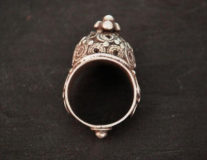 Antique Rajasthani Silver Ring - Size 8.5