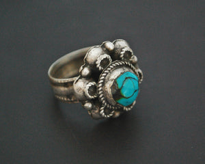 Antique Afghani Turquoise Ring - Size 6.75