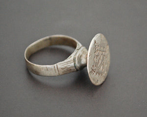 Tuareg Ring with Carved Face - Size 9