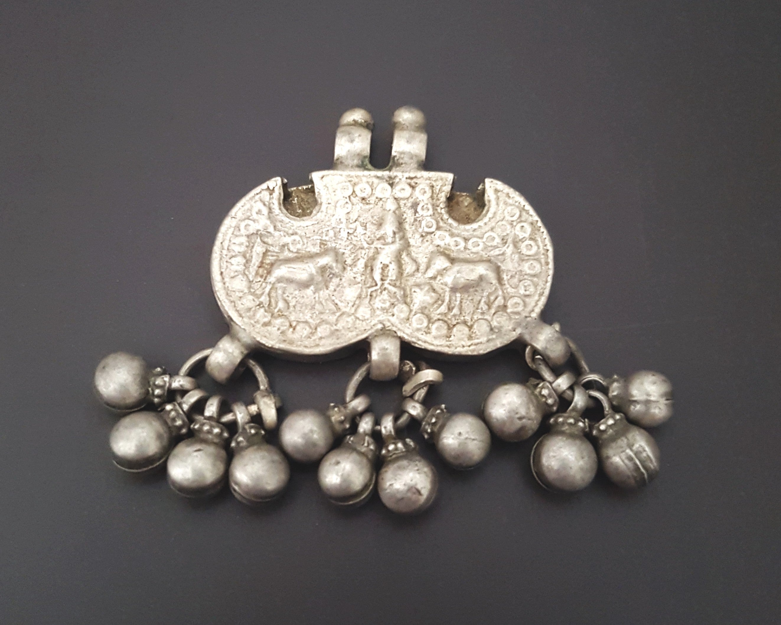 Rajasthani Silver Pendant with Bells