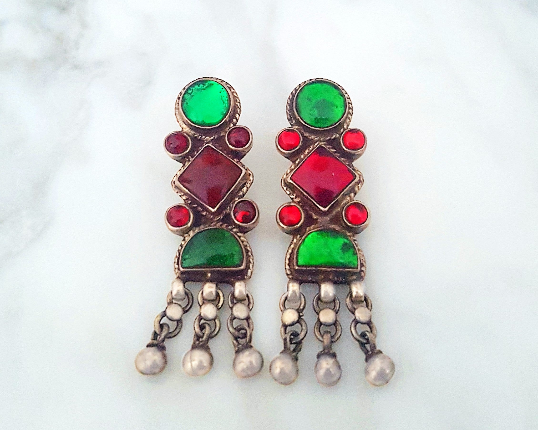 Rajasthani Earrings with Glass and Bells