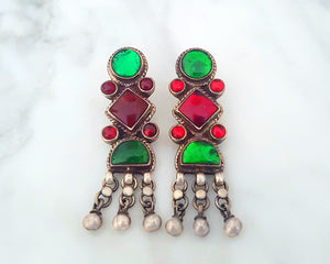 Rajasthani Earrings with Glass and Bells