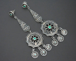 Reserved for A. - Long Ethnic Silver Earrings with Dangles