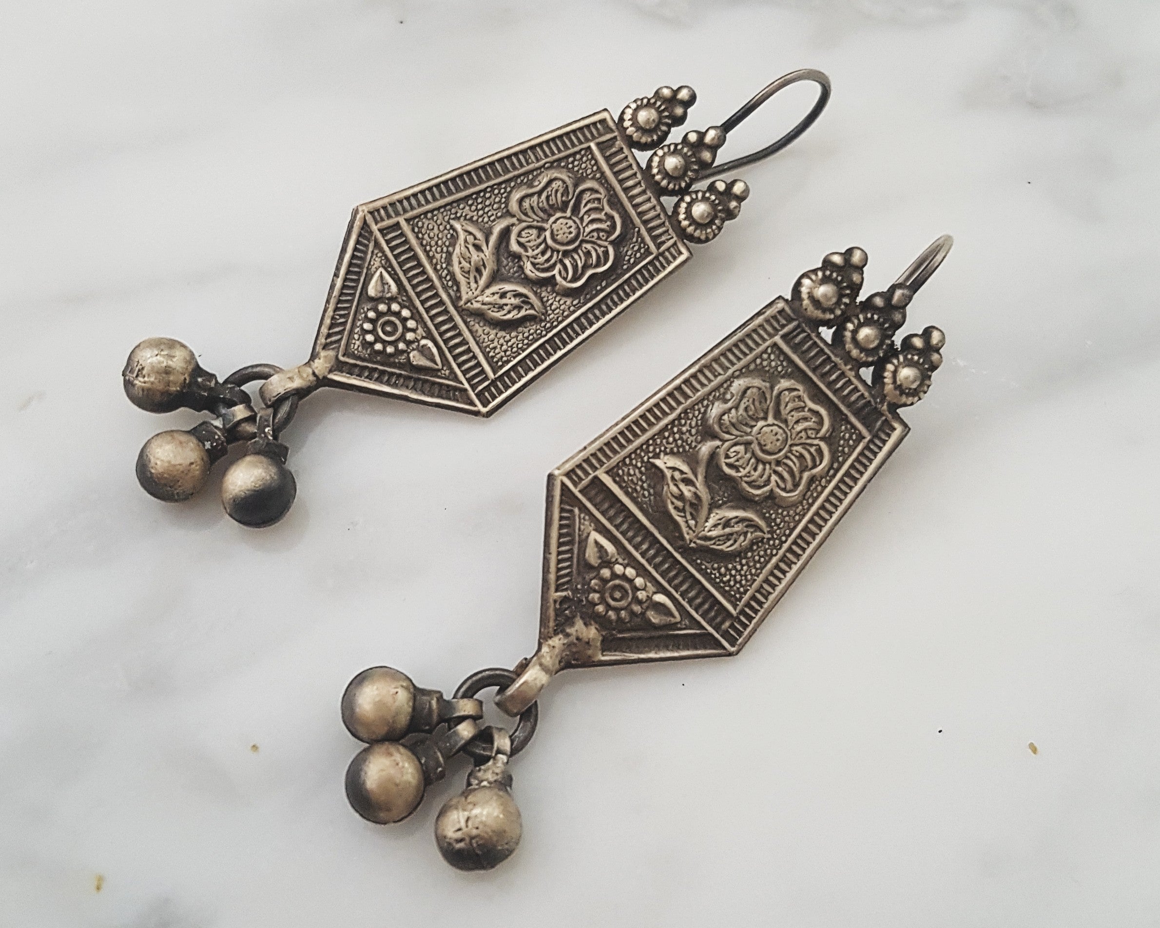 Rajasthani Flower Earrings with Bells