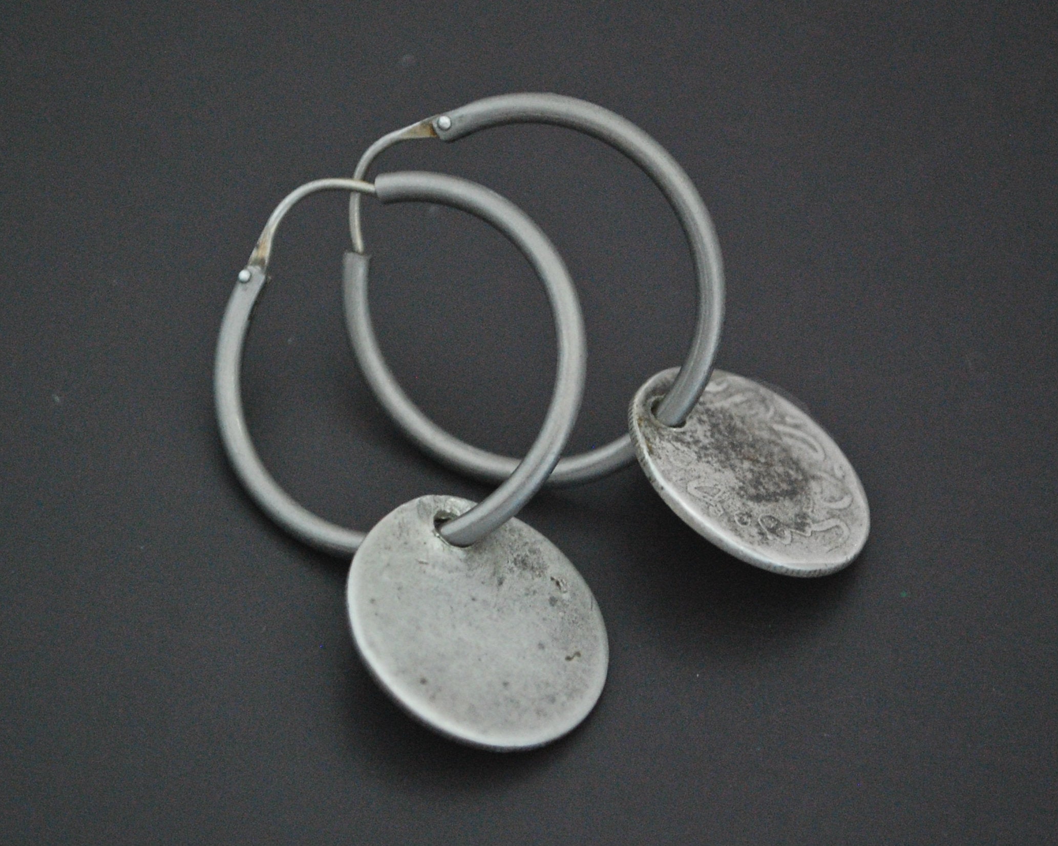 Hoop Earrings with Berber Coins - MEDIUM
