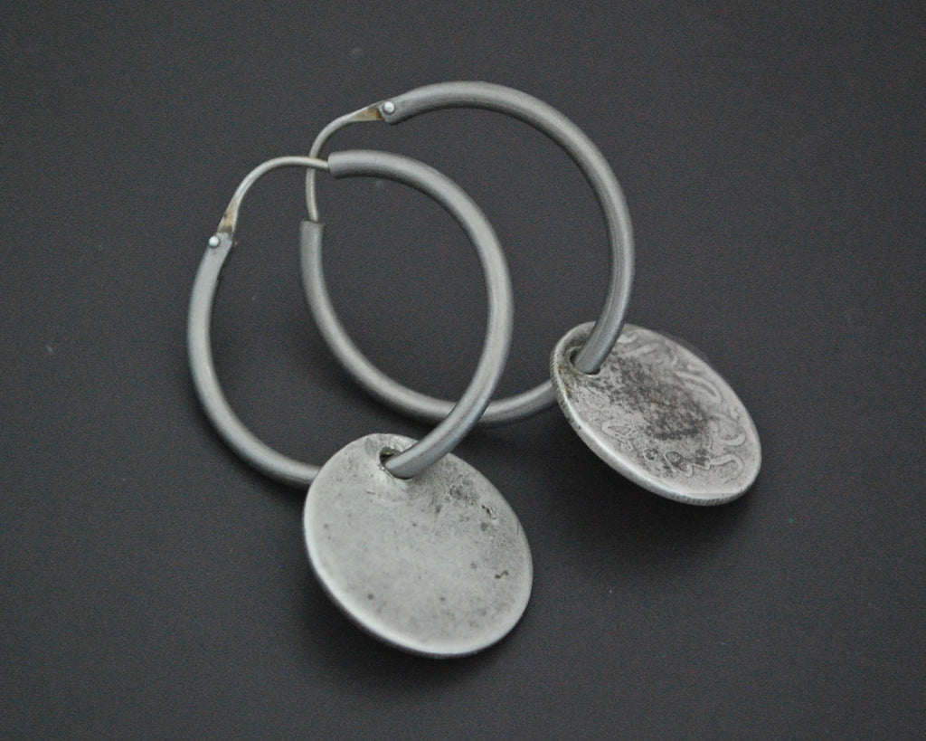 Hoop Earrings with Berber Coins - MEDIUM