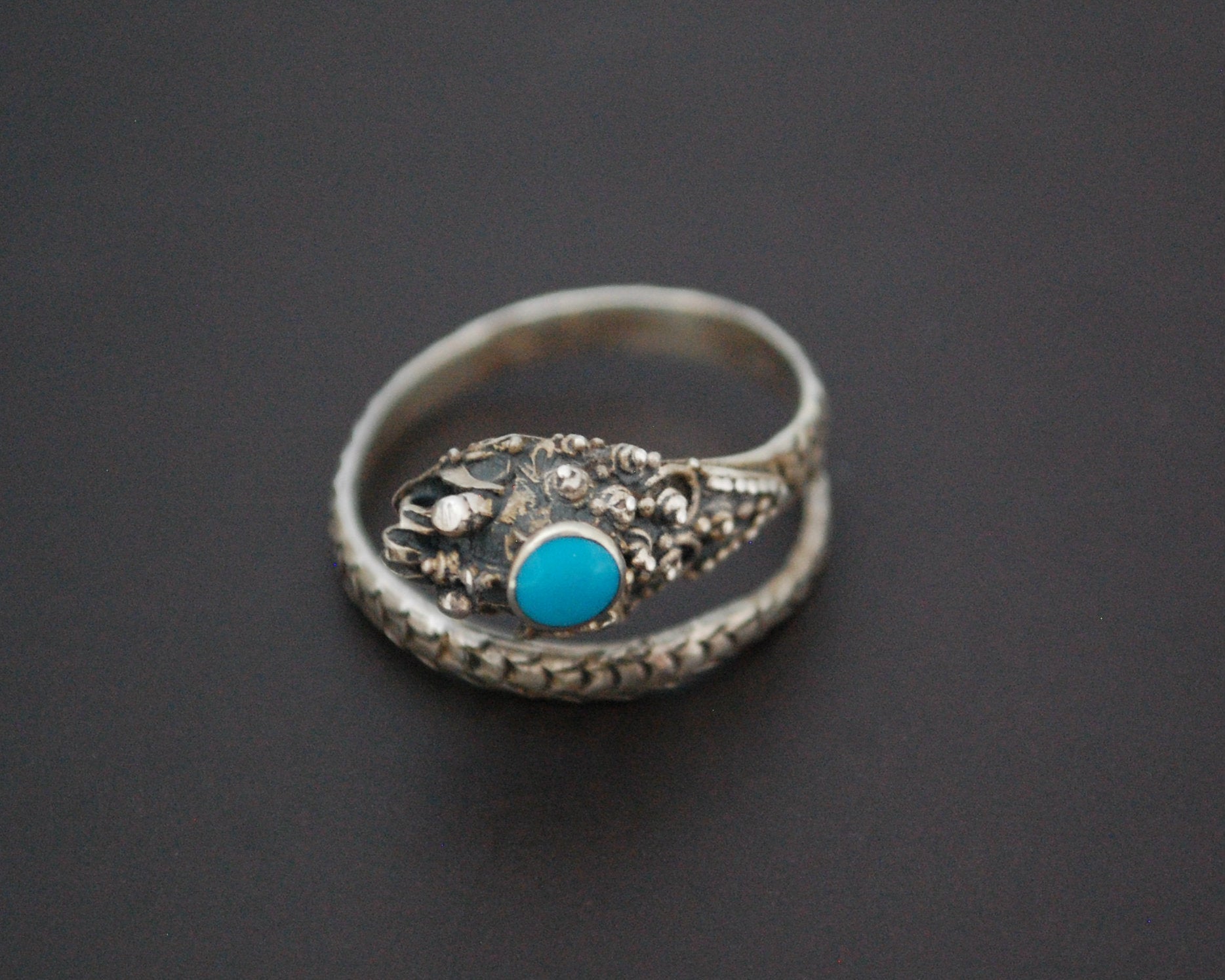Dragon Turquoise Ring from Bali - Size 7 and Adjustable