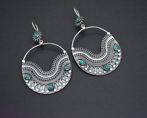 Ethnic Turquoise Earrings from India