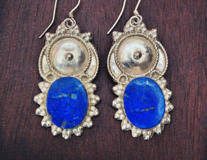 Ethnic Lapis Lazuli Earrings from India