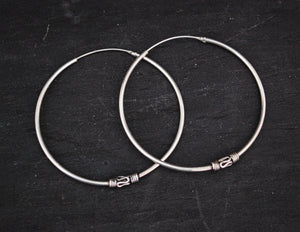 Large Ethnic Bali Hoop Earrings