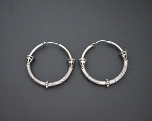 Ethnic Bali Hoop Earrings with Wire - Medium/Large