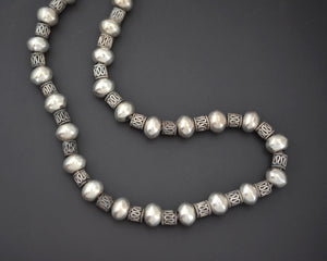 Bali Silver Beads Necklace on Snake Chain