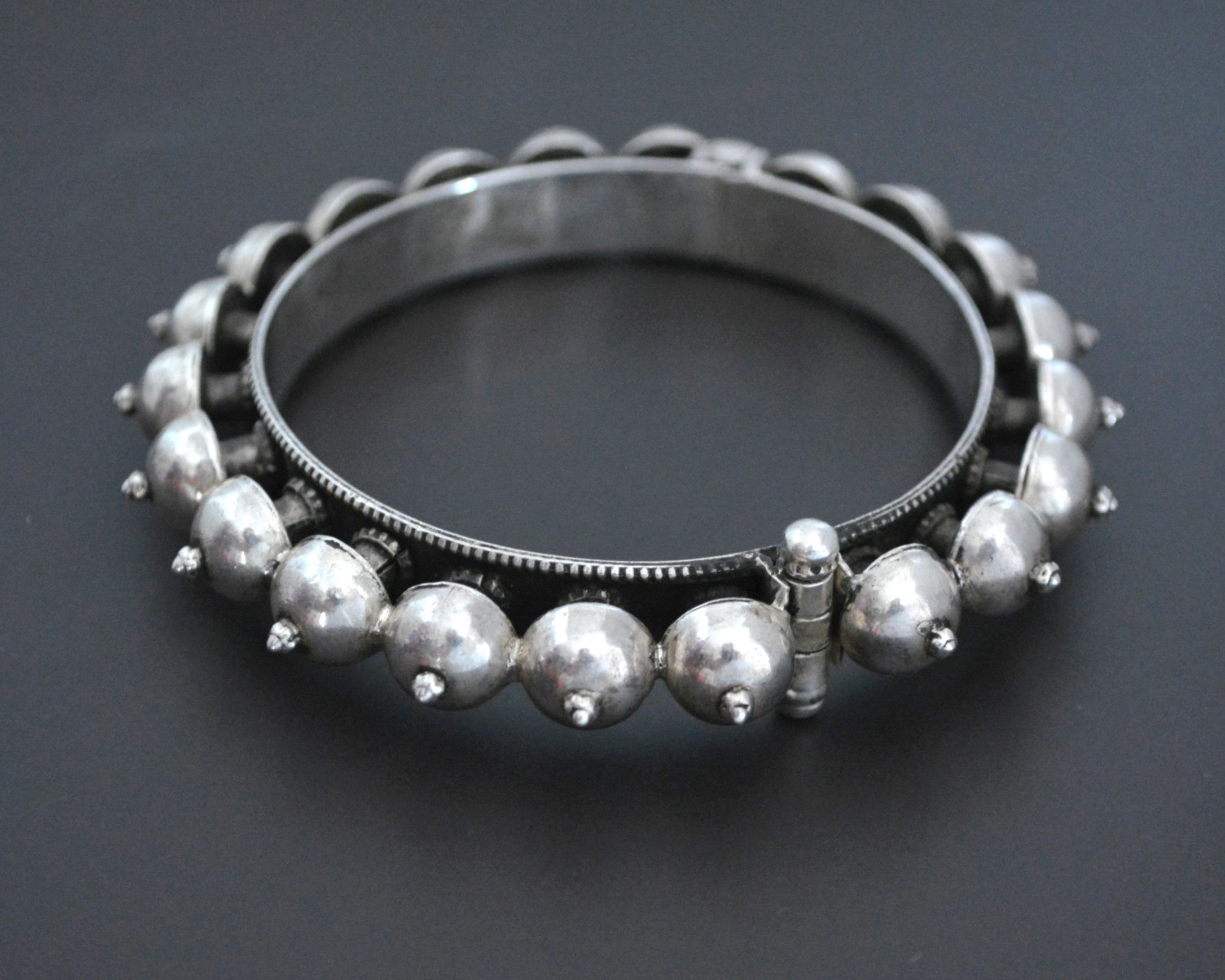 Indian Silver Bracelet - Hinged - SMALL/MEDIUM