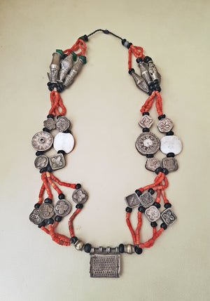 Rare Tajik Wedding Necklace with Coral