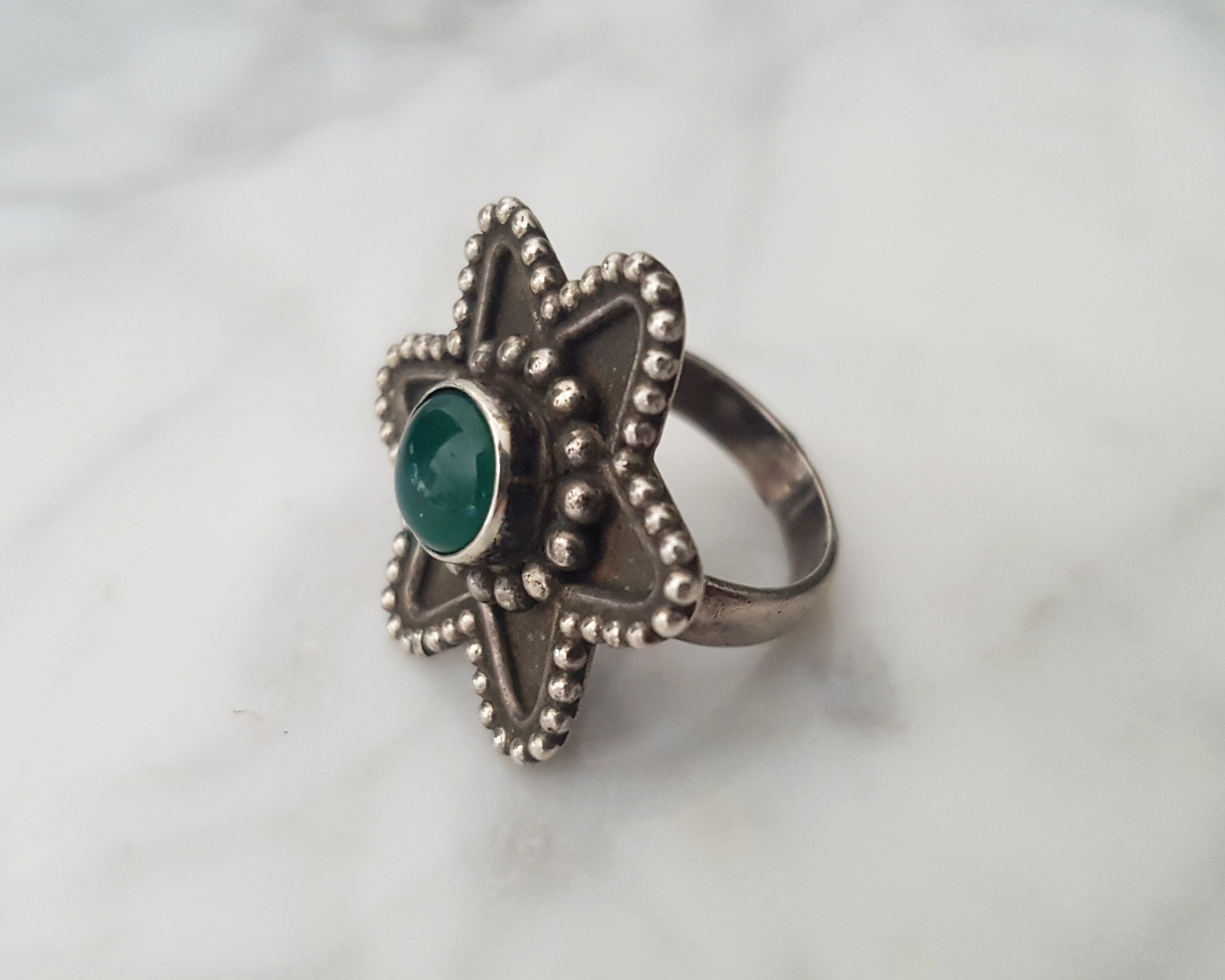 Ethnic Aventurine Ring from India - Size 6.5