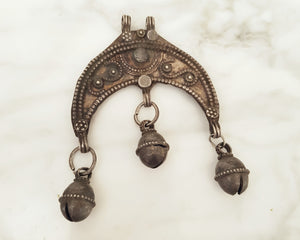 Old Crescent Amulet with Bells from Yemen