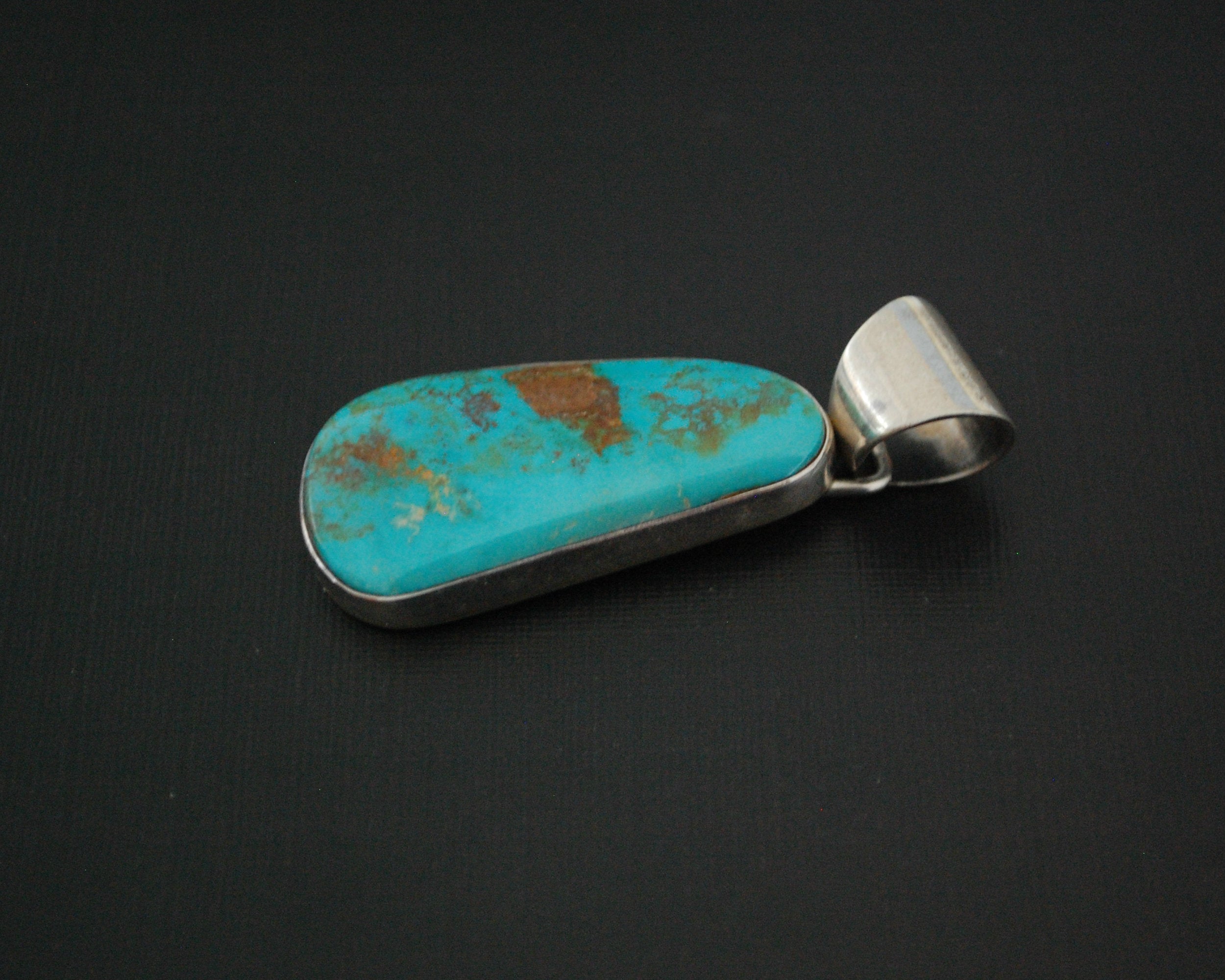 Navajo Turquoise Pendant - Signed P Sanchez
