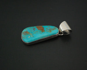 Navajo Turquoise Pendant - Signed P Sanchez