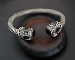 Solid Twisted Garnet Cuff Bracelet