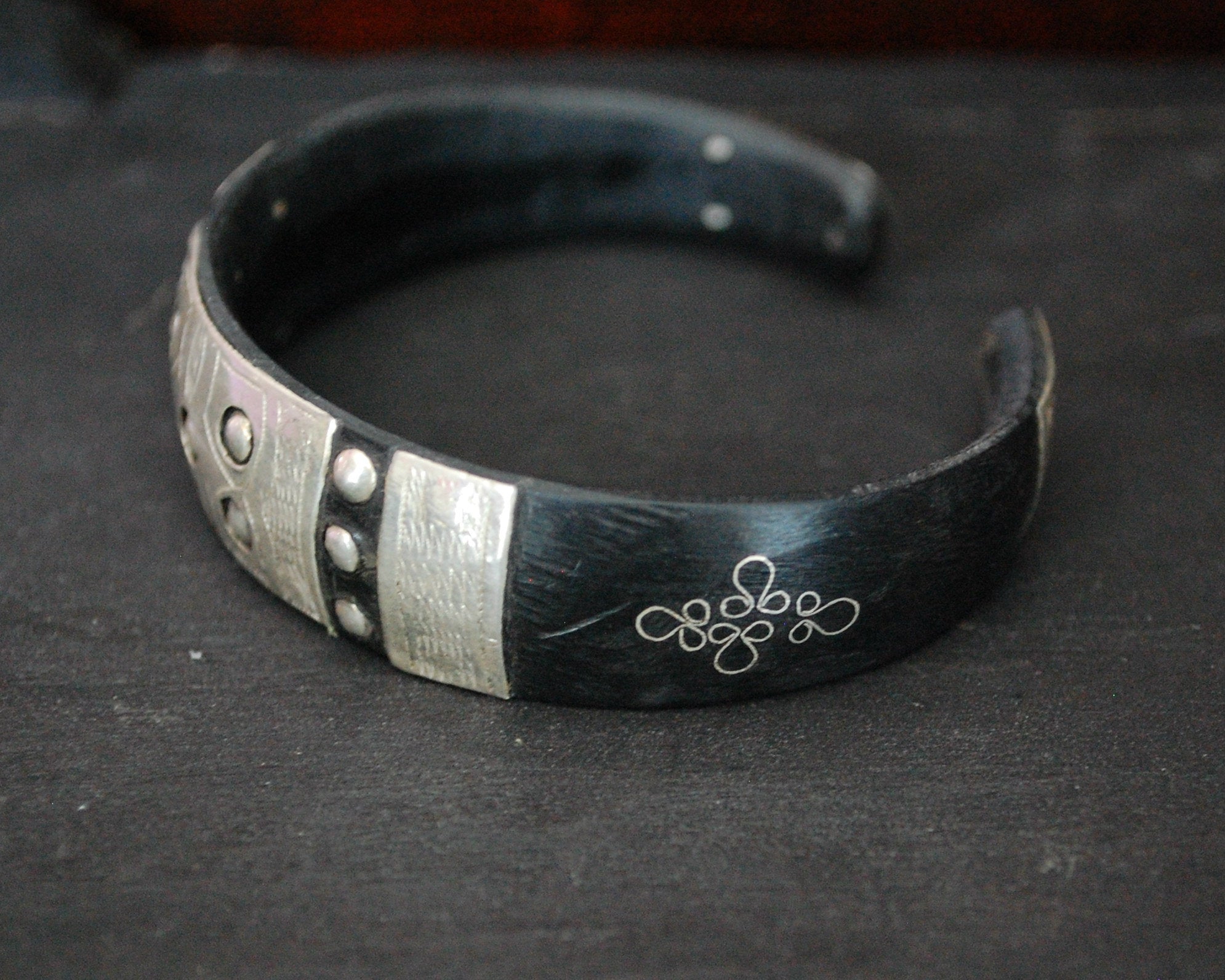 Tuareg Silver Cuff Bracelet with Engravings