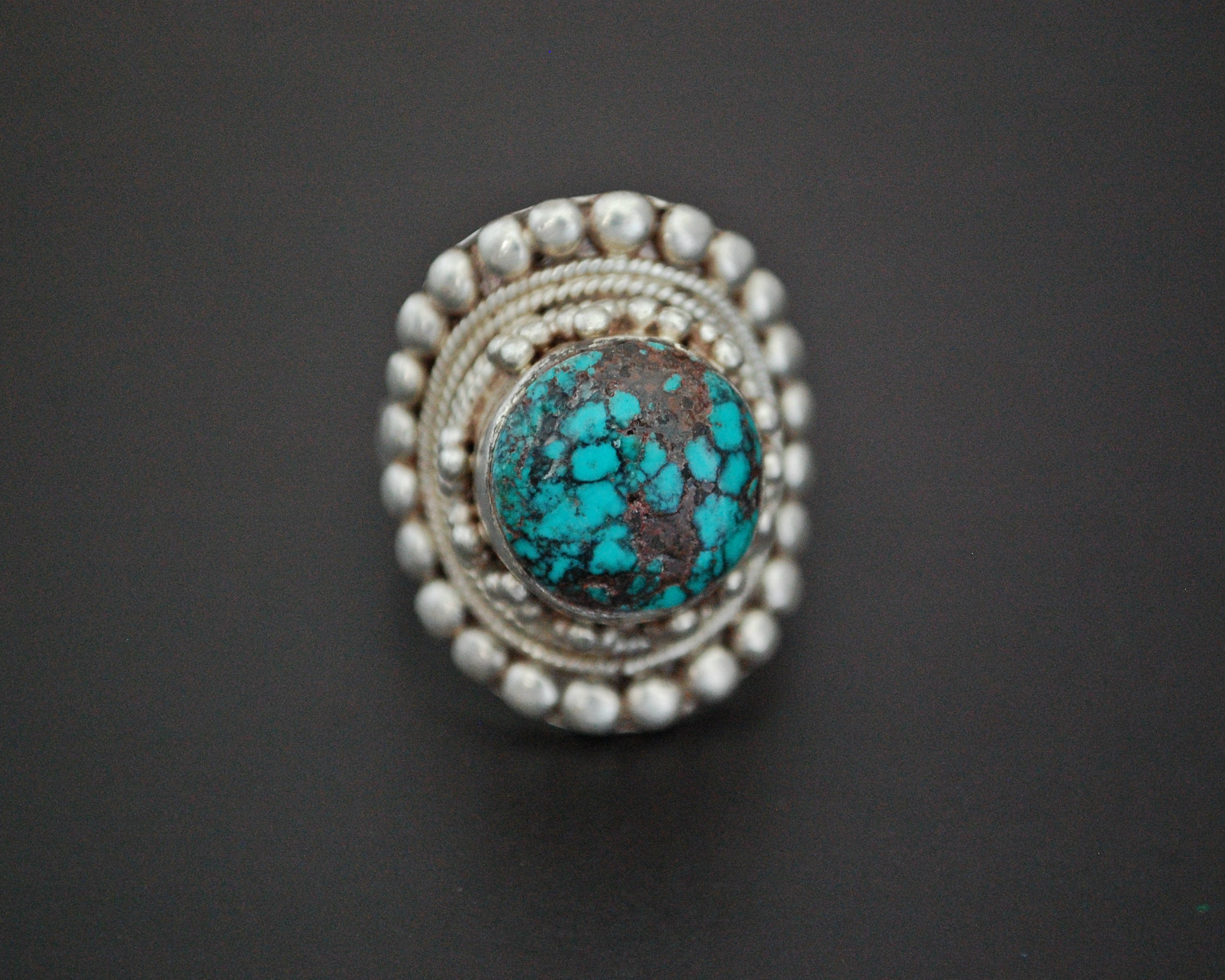 Large Nepali Turquoise Ring - Size 10.5